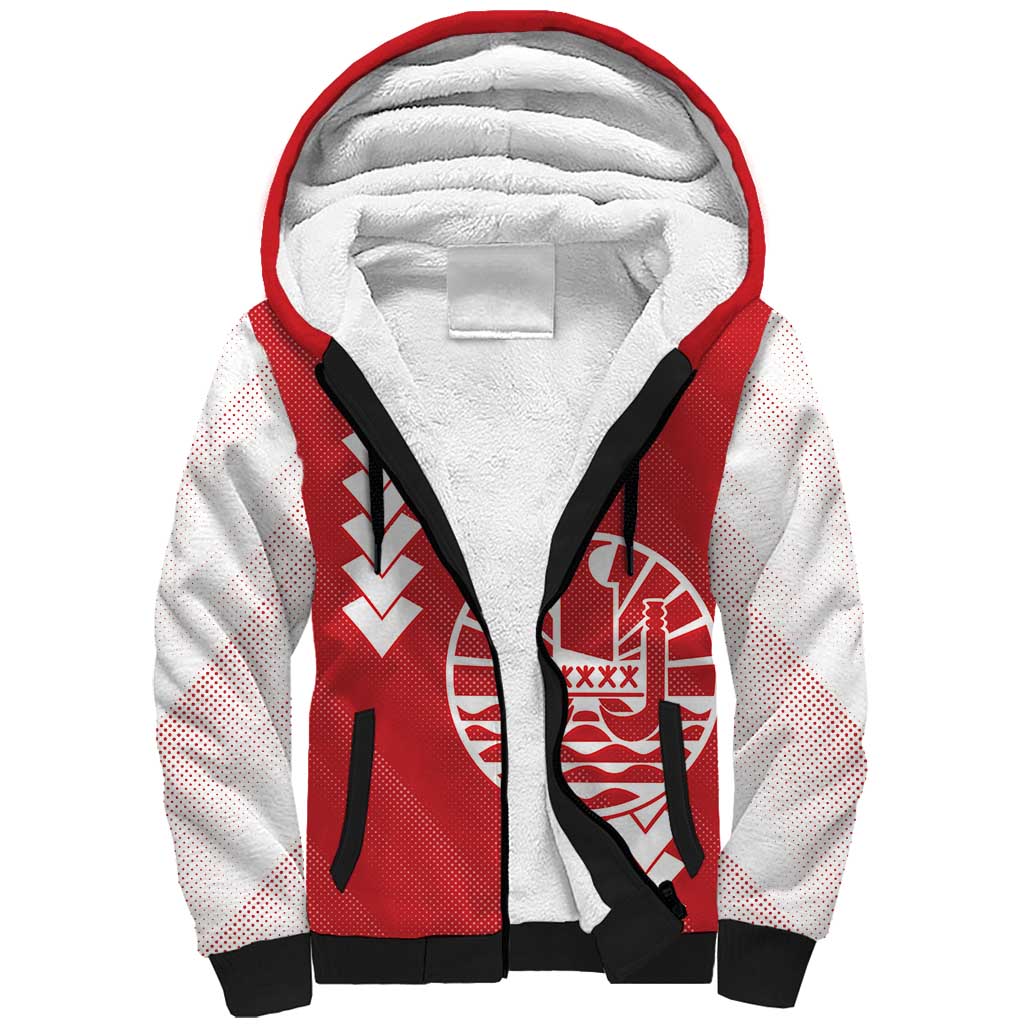 Custom Tahiti Football Sherpa Hoodie Go Toa Aito LT14 Unisex Red - Polynesian Pride