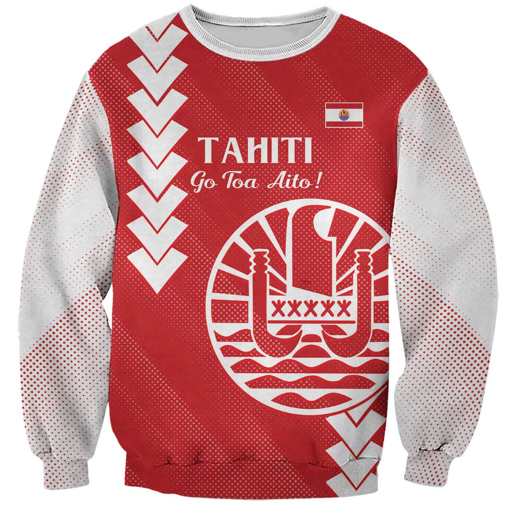 Custom Tahiti Football Sweatshirt Go Toa Aito LT14 Unisex Red - Polynesian Pride