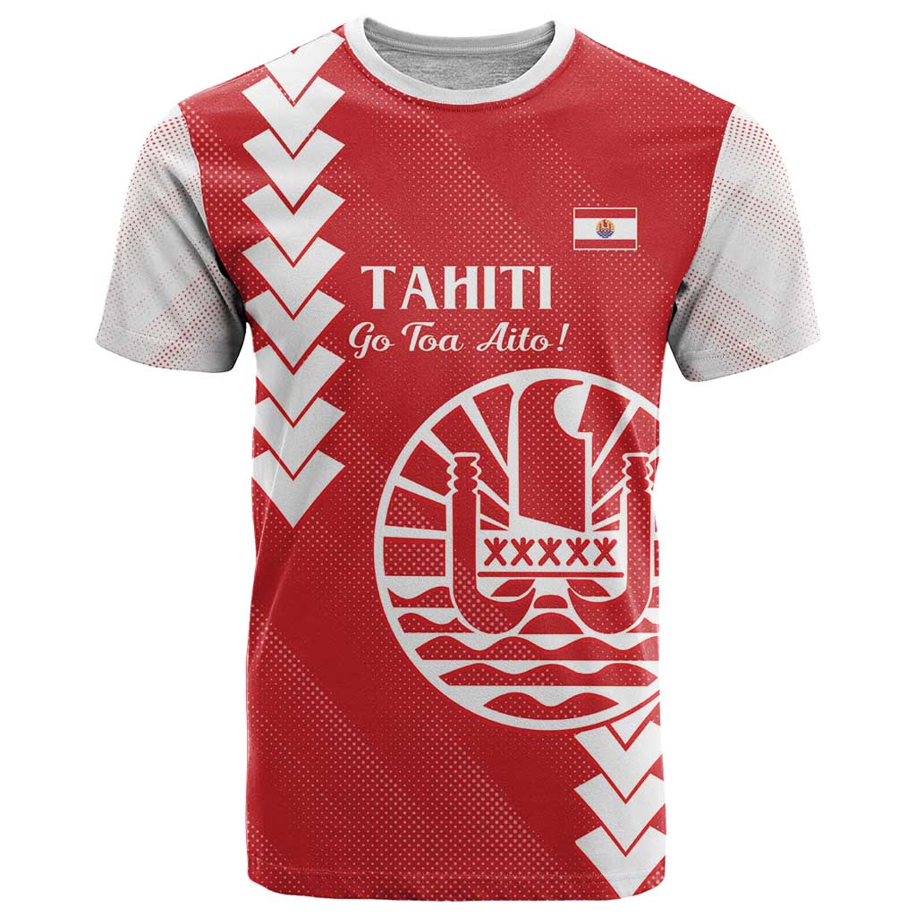 Custom Tahiti Football T Shirt Go Toa Aito LT14 Red - Polynesian Pride