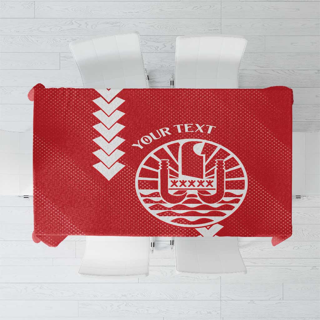 Custom Tahiti Football Tablecloth Go Toa Aito LT14 Red - Polynesian Pride