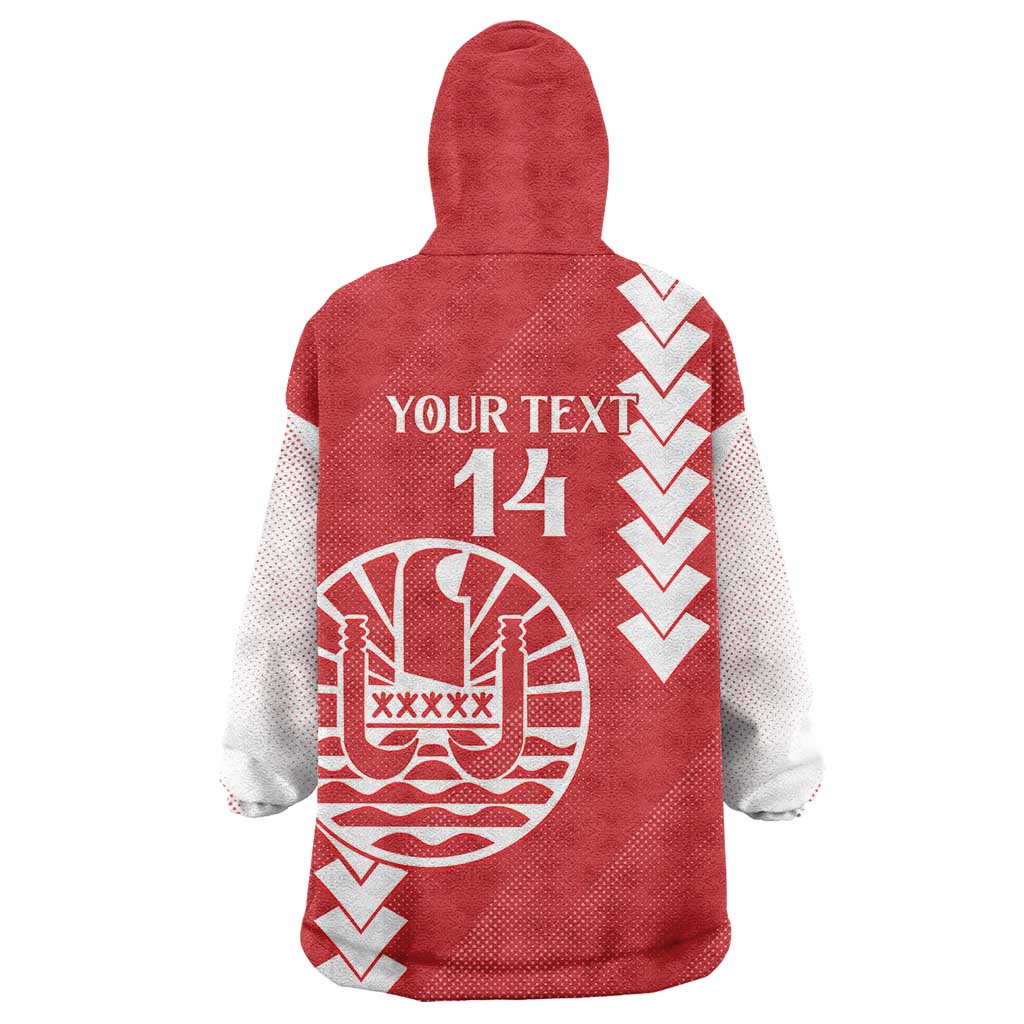 Custom Tahiti Football Wearable Blanket Hoodie Go Toa Aito LT14 - Polynesian Pride