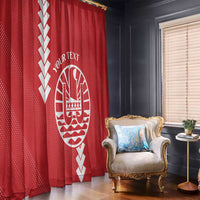 Custom Tahiti Football Window Curtain Go Toa Aito LT14 - Polynesian Pride