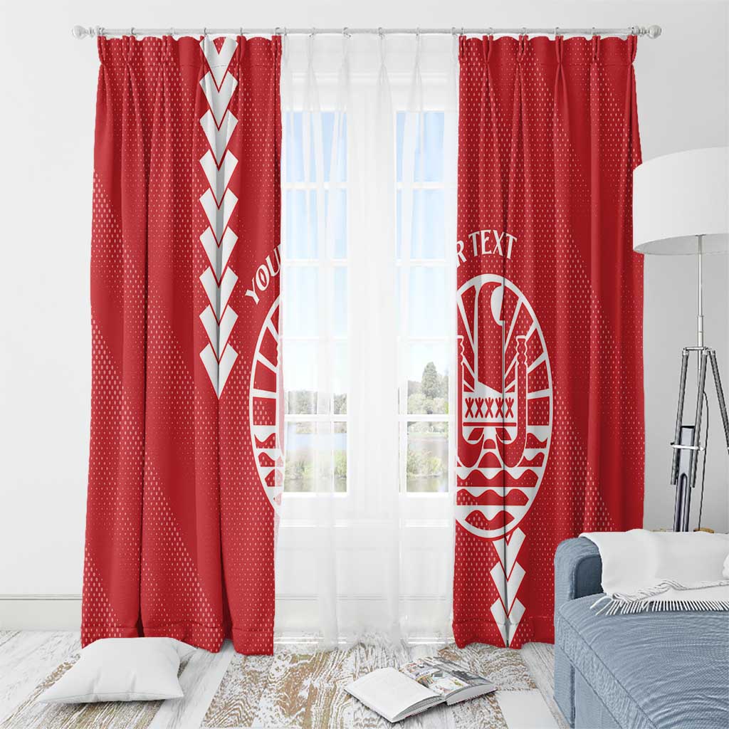 Custom Tahiti Football Window Curtain Go Toa Aito LT14 - Polynesian Pride
