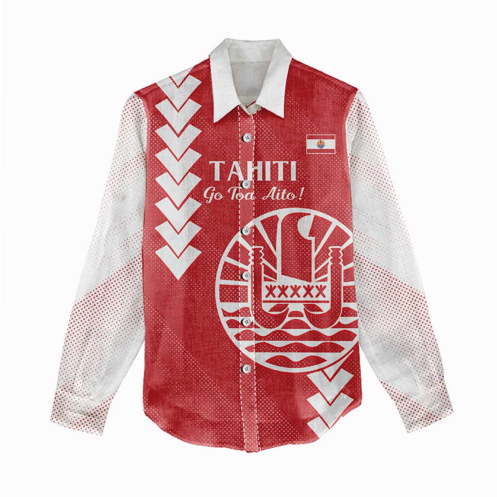 Custom Tahiti Football Women Casual Shirt Go Toa Aito LT14 - Polynesian Pride