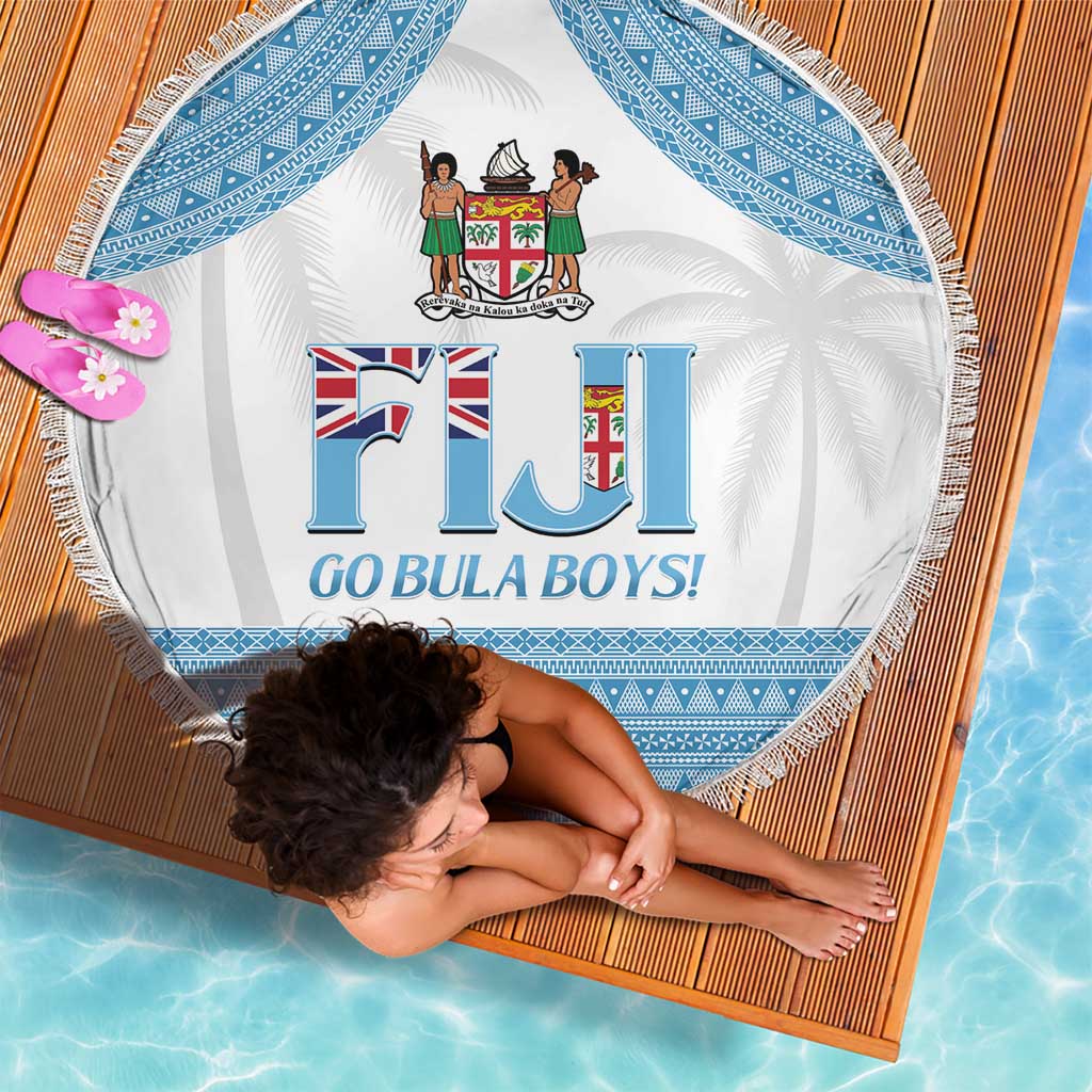 Custom Fiji Tapa Football Beach Blanket Go Bula Boy!