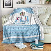 Fiji Tapa Football Blanket Go Bula Boy! LT14 White - Polynesian Pride