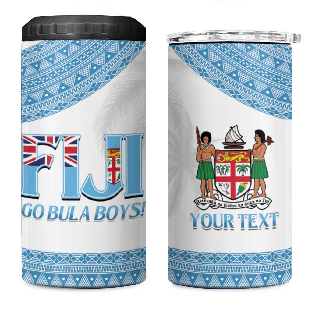 Custom Fiji Tapa Football 4 in 1 Can Cooler Tumbler Go Bula Boy! LT14 One Size: 16 oz White - Polynesian Pride
