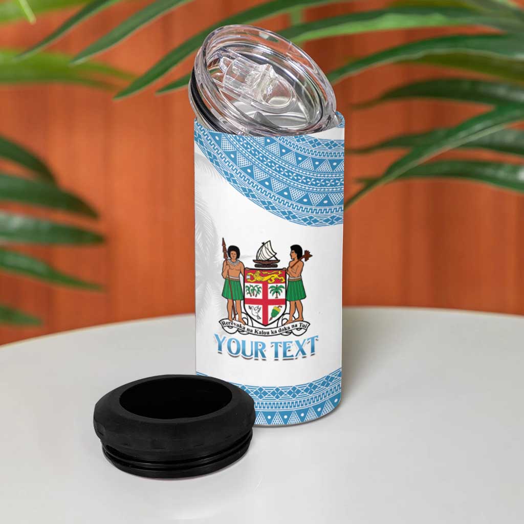 Custom Fiji Tapa Football 4 in 1 Can Cooler Tumbler Go Bula Boy! LT14 - Polynesian Pride