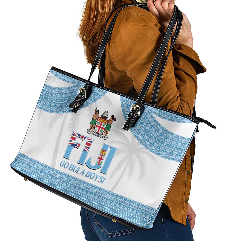 Custom Fiji Tapa Football Leather Tote Bag Go Bula Boy!