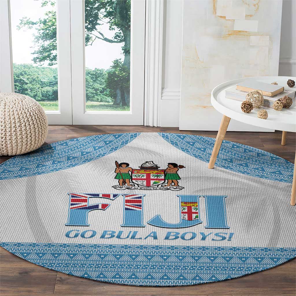 Fiji Tapa Football Round Carpet Go Bula Boy! LT14 - Polynesian Pride