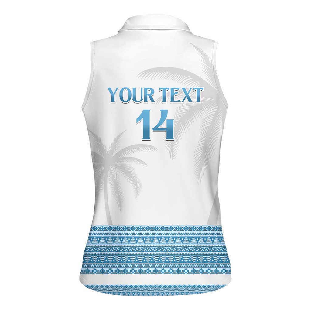 Custom Fiji Tapa Football Women Sleeveless Polo Shirt Go Bula Boy!