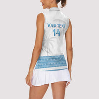 Custom Fiji Tapa Football Women Sleeveless Polo Shirt Go Bula Boy!