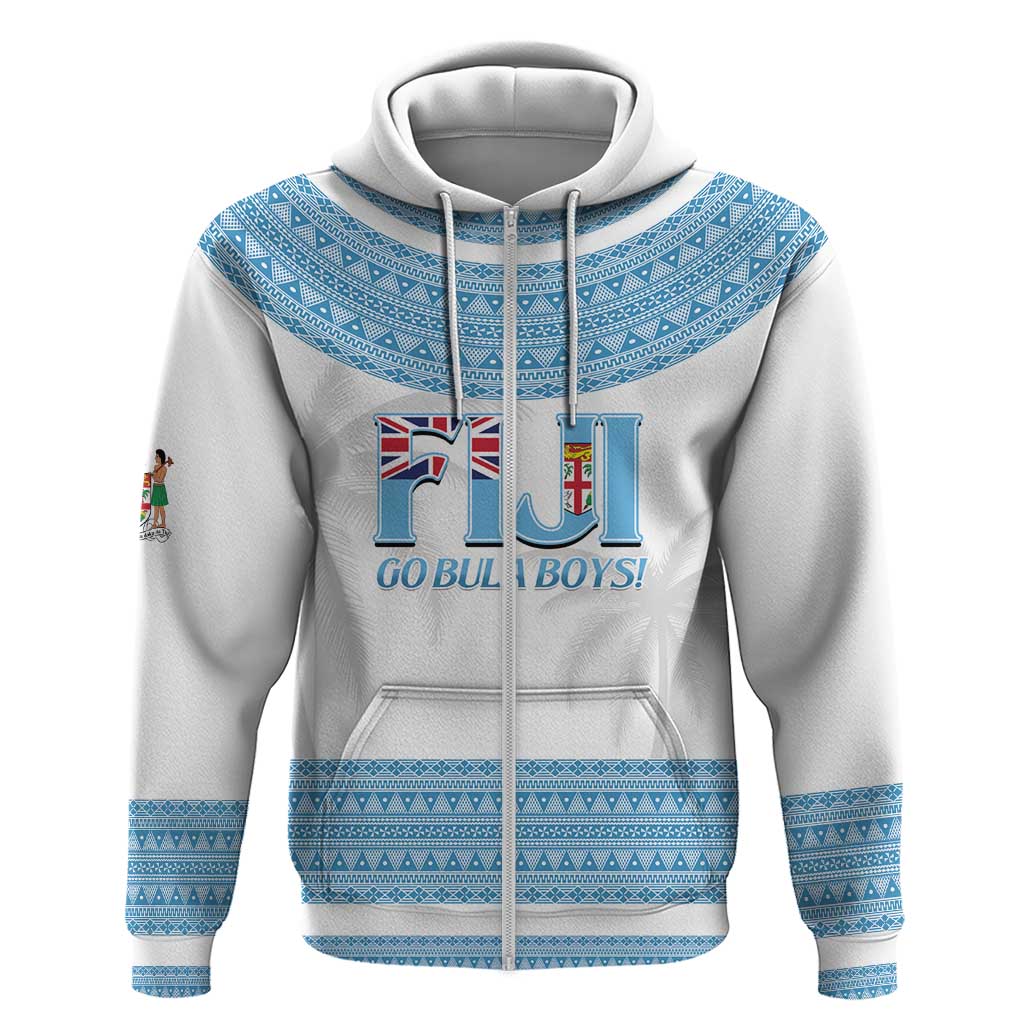Custom Fiji Tapa Football Zip Hoodie Go Bula Boy!