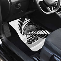 New Zealand Silver Fern Curling Personalised Car Mats Aotearoa Kiwi Ponga Black White Version LT14 - Polynesian Pride