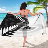 New Zealand Silver Fern Curling Personalised Sarong Aotearoa Kiwi Ponga Black White Version LT14 - Polynesian Pride