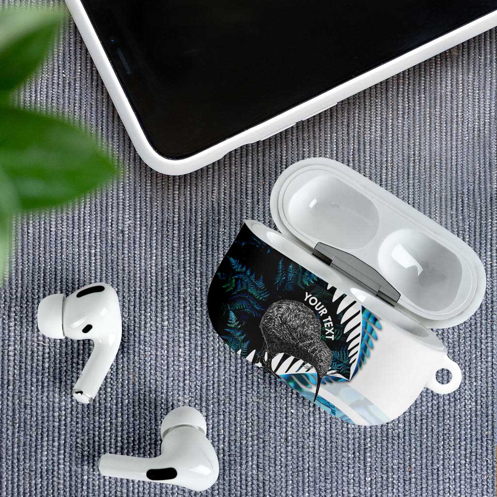 New Zealand Silver Fern Curling Personalised AirPods Case Aotearoa Kiwi Ponga Paua Shell Version - Polynesian Pride