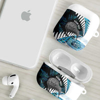 New Zealand Silver Fern Curling Personalised AirPods Case Aotearoa Kiwi Ponga Paua Shell Version - Polynesian Pride