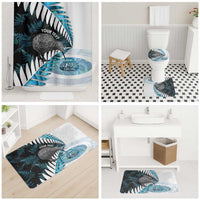 New Zealand Silver Fern Curling Personalised Bathroom Set Aotearoa Kiwi Ponga Paua Shell Version LT14 - Polynesian Pride