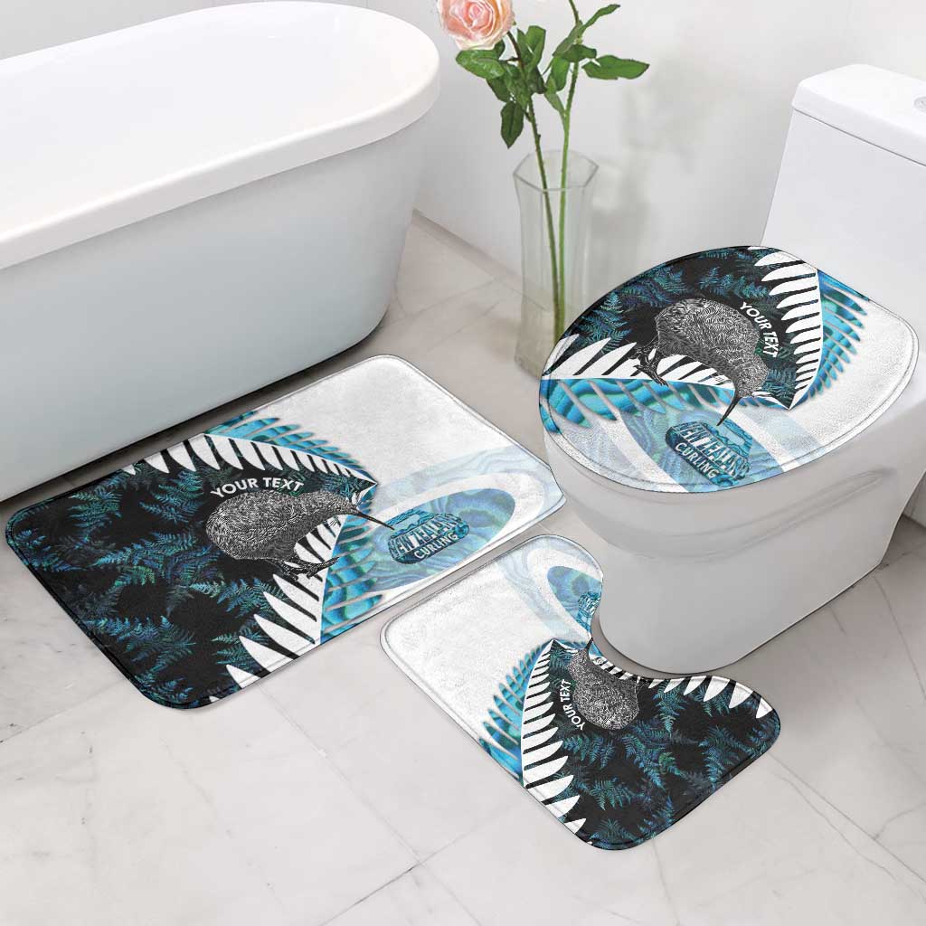 New Zealand Silver Fern Curling Personalised Bathroom Set Aotearoa Kiwi Ponga Paua Shell Version LT14 - Polynesian Pride