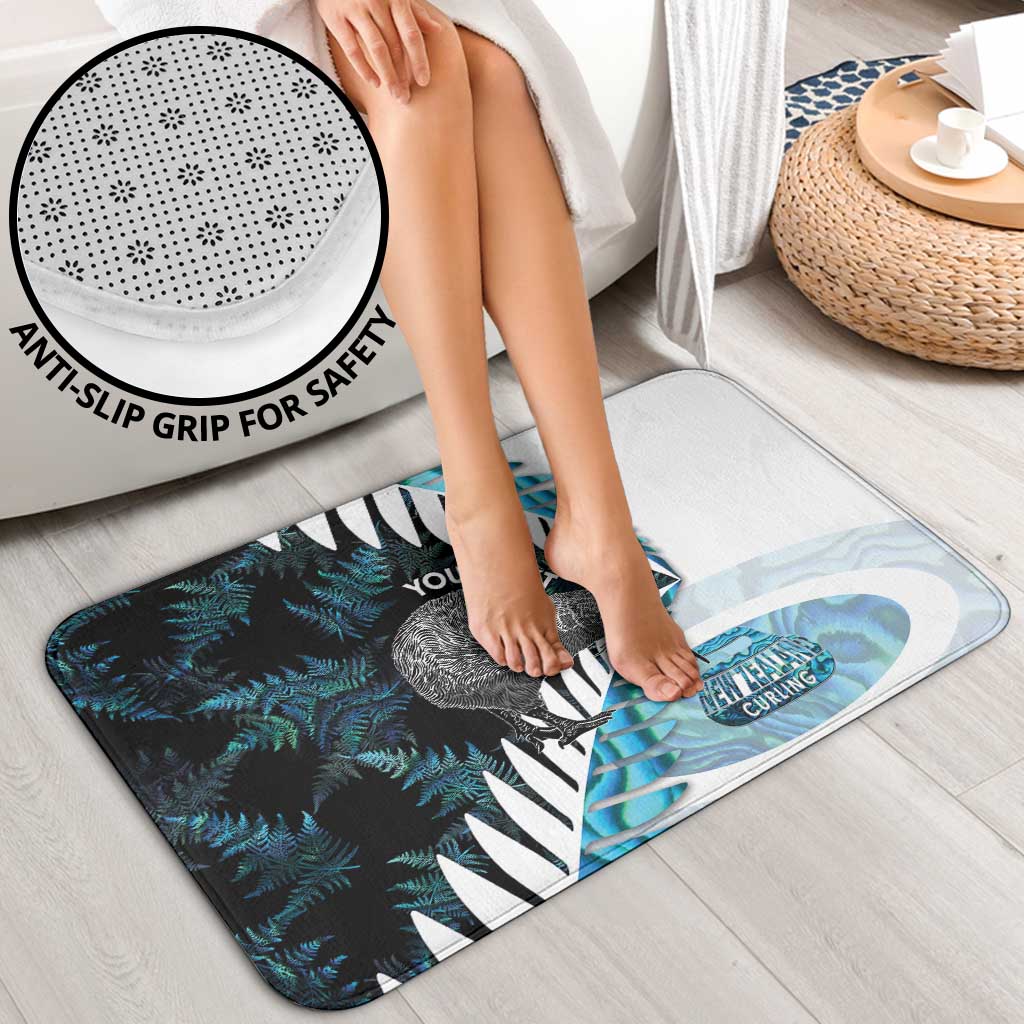 New Zealand Silver Fern Curling Personalised Bathroom Set Aotearoa Kiwi Ponga Paua Shell Version LT14 - Polynesian Pride