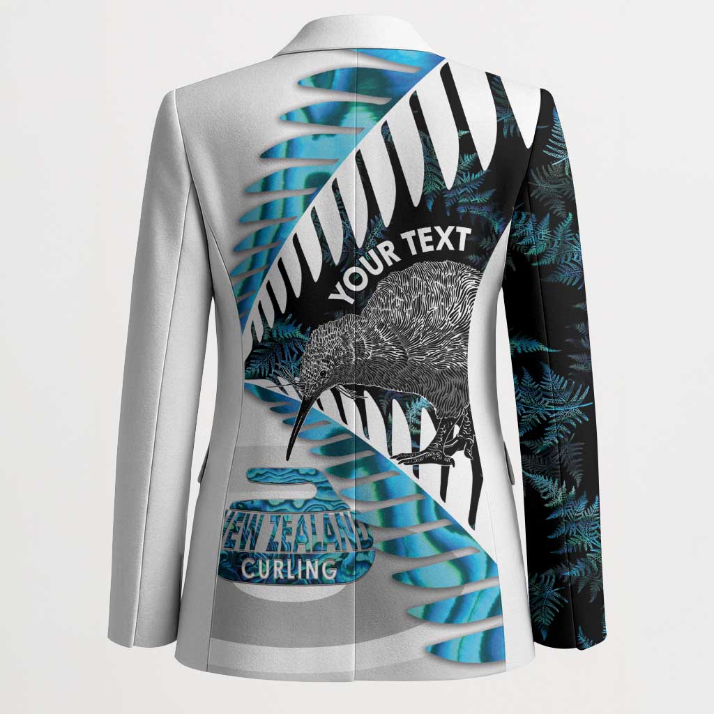 New Zealand Silver Fern Curling Personalised Blazer Aotearoa Kiwi Ponga Paua Shell Version LT14 - Polynesian Pride