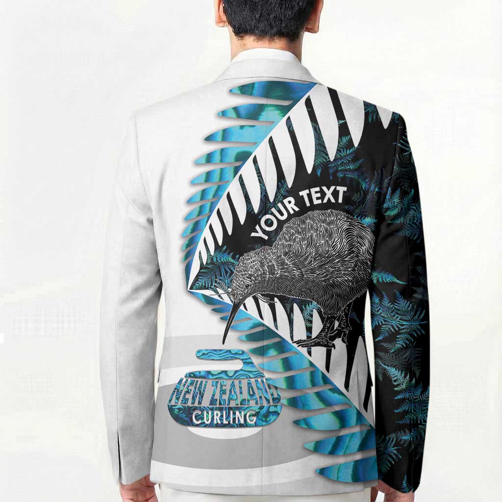 New Zealand Silver Fern Curling Personalised Blazer Aotearoa Kiwi Ponga Paua Shell Version LT14 - Polynesian Pride