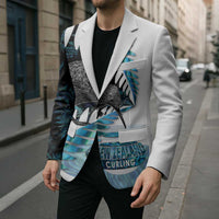 New Zealand Silver Fern Curling Personalised Blazer Aotearoa Kiwi Ponga Paua Shell Version LT14 - Polynesian Pride