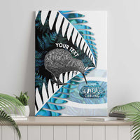 New Zealand Silver Fern Curling Personalised Canvas Wall Art Aotearoa Kiwi Ponga Paua Shell Version LT14 - Polynesian Pride