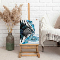 New Zealand Silver Fern Curling Personalised Canvas Wall Art Aotearoa Kiwi Ponga Paua Shell Version LT14 - Polynesian Pride