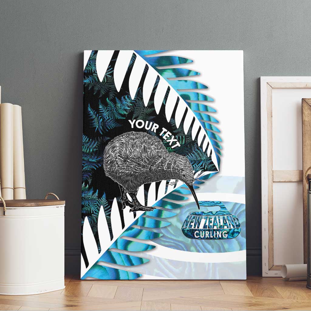 New Zealand Silver Fern Curling Personalised Canvas Wall Art Aotearoa Kiwi Ponga Paua Shell Version LT14 - Polynesian Pride