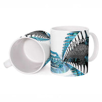 New Zealand Silver Fern Curling Personalised Ceramic Mug Aotearoa Kiwi Ponga Paua Shell Version - Polynesian Pride
