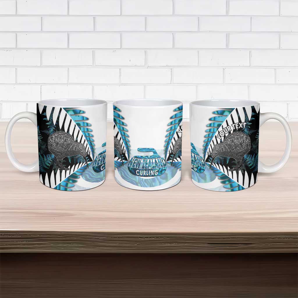 New Zealand Silver Fern Curling Personalised Ceramic Mug Aotearoa Kiwi Ponga Paua Shell Version - Polynesian Pride