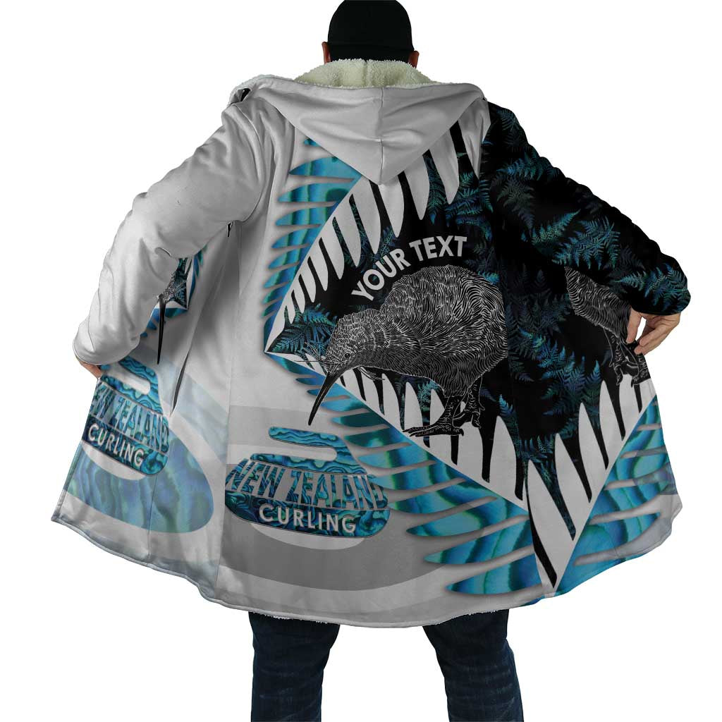 New Zealand Silver Fern Curling Personalised Cloak Aotearoa Kiwi Ponga Paua Shell Version - Polynesian Pride
