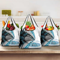 New Zealand Silver Fern Curling Personalised Grocery Bag Aotearoa Kiwi Ponga Paua Shell Version - Polynesian Pride