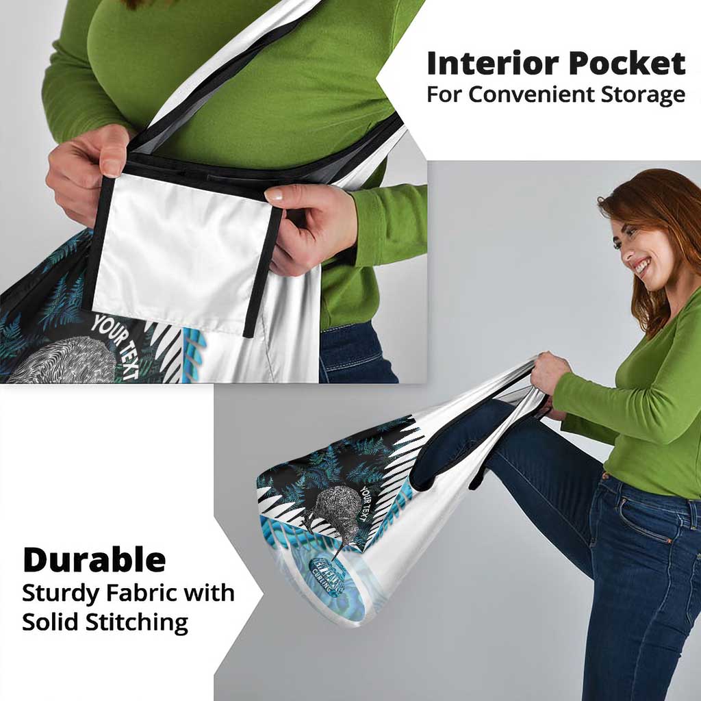 New Zealand Silver Fern Curling Personalised Grocery Bag Aotearoa Kiwi Ponga Paua Shell Version - Polynesian Pride