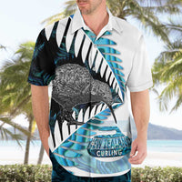 New Zealand Silver Fern Curling Personalised Hawaiian Shirt Aotearoa Kiwi Ponga Paua Shell Version - Polynesian Pride