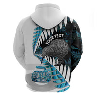 New Zealand Silver Fern Curling Personalised Hoodie Aotearoa Kiwi Ponga Paua Shell Version LT14 - Polynesian Pride