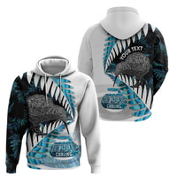 New Zealand Silver Fern Curling Personalised Hoodie Aotearoa Kiwi Ponga Paua Shell Version LT14 - Polynesian Pride