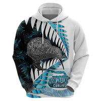 New Zealand Silver Fern Curling Personalised Hoodie Aotearoa Kiwi Ponga Paua Shell Version LT14 - Polynesian Pride
