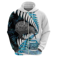 New Zealand Silver Fern Curling Personalised Hoodie Aotearoa Kiwi Ponga Paua Shell Version LT14 - Polynesian Pride