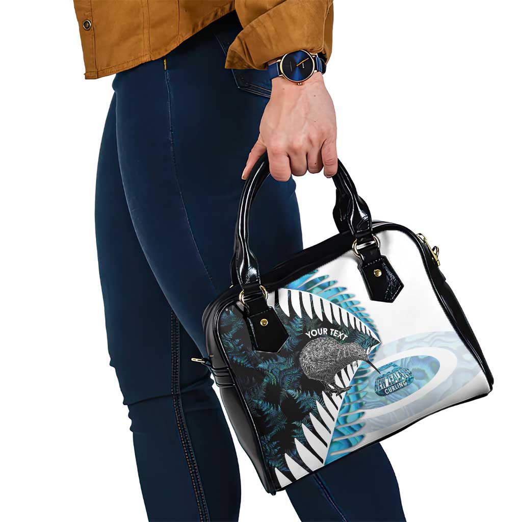 New Zealand Silver Fern Curling Personalised Shoulder Handbag Aotearoa Kiwi Ponga Paua Shell Version LT14 - Polynesian Pride