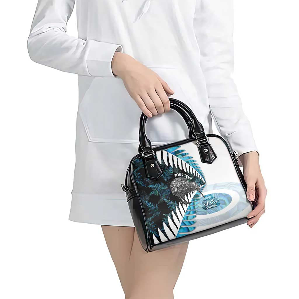 New Zealand Silver Fern Curling Personalised Shoulder Handbag Aotearoa Kiwi Ponga Paua Shell Version LT14 - Polynesian Pride