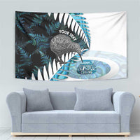 New Zealand Silver Fern Curling Personalised Tapestry Aotearoa Kiwi Ponga Paua Shell Version - Polynesian Pride