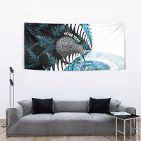 New Zealand Silver Fern Curling Personalised Tapestry Aotearoa Kiwi Ponga Paua Shell Version - Polynesian Pride