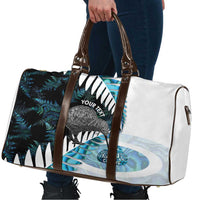 New Zealand Silver Fern Curling Personalised Travel Bag Aotearoa Kiwi Ponga Paua Shell Version - Polynesian Pride