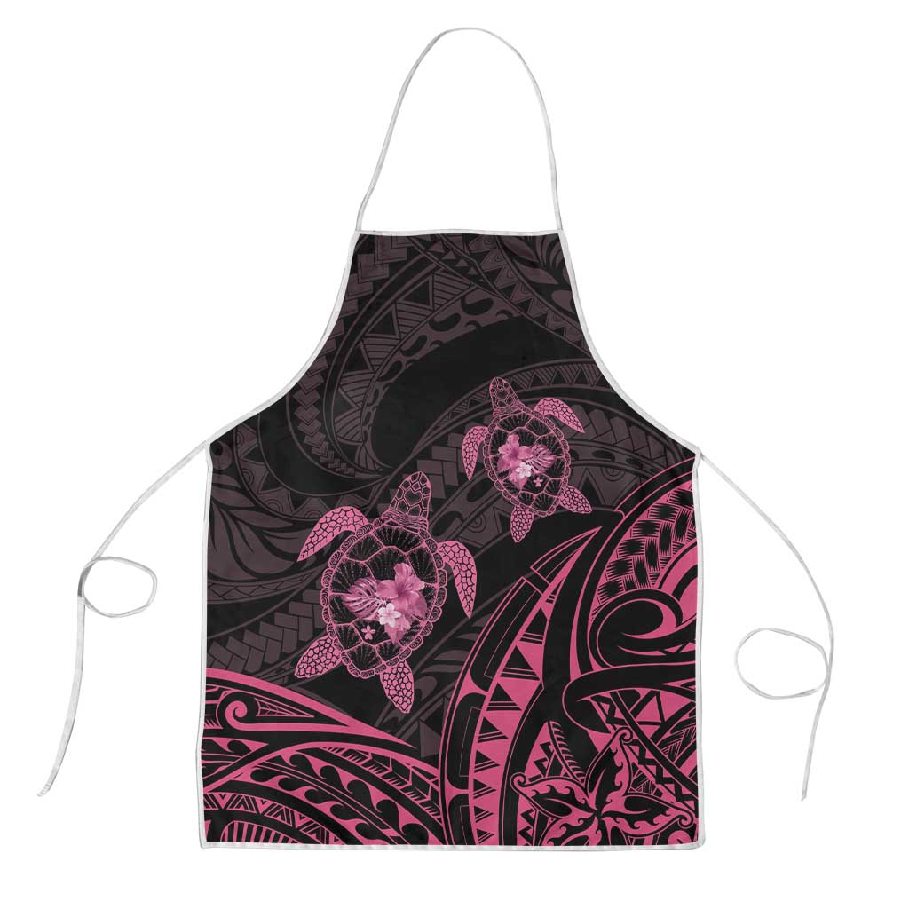 Pink Black Polynesia Floral Sea Turtle Apron - Polynesian Pride