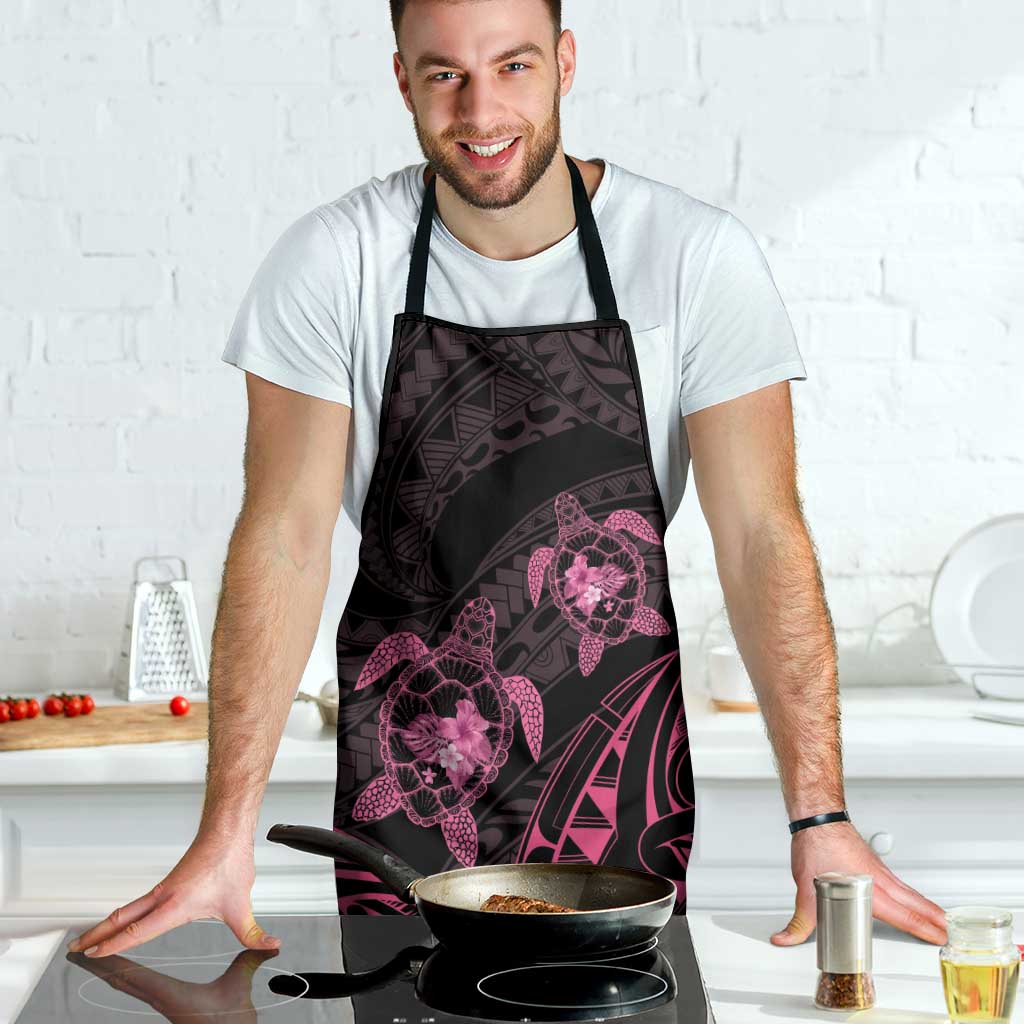 Pink Black Polynesia Floral Sea Turtle Apron - Polynesian Pride