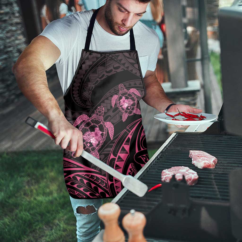 Pink Black Polynesia Floral Sea Turtle Apron - Polynesian Pride