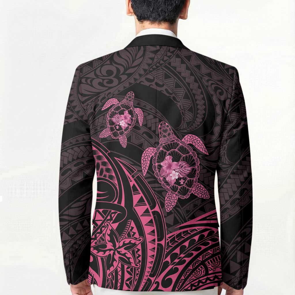 Pink Black Polynesia Floral Sea Turtle Blazer - Polynesian Pride
