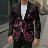 Pink Black Polynesia Floral Sea Turtle Blazer - Polynesian Pride
